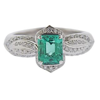 Kat Florence 18k Gold 1.62ct Colombian Emerald Diamond Ring
