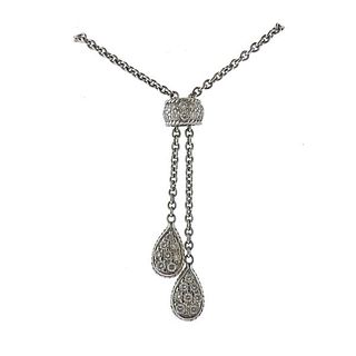 Penny Preville 18k Gold Diamond Drop Pendant Necklace