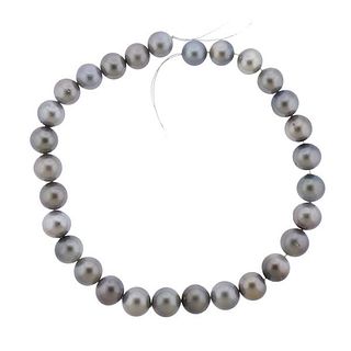 13mm to 15mm Gray South Sea Pearl Necklace Strand