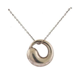 Tiffany &amp; Co Elsa Peretti Silver Eternal Circle Pendant Necklace