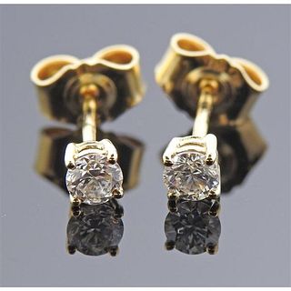18k Gold Diamond Stud Earrings 