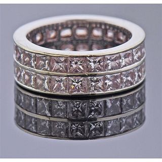 14K Gold Diamond Double Band Ring