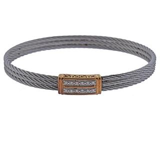 Charriol 18K Gold Steel Diamond Bracelet