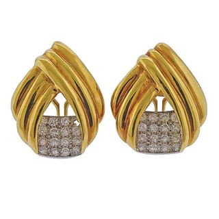 1980a 18K Gold Diamond Earrings