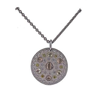 De Beers 18k Gold Diamond Pendant Necklace 