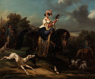Noël-Dieudonné Finart (1797-1852) Scène de chasse au faucon (The Falcon Hunt)