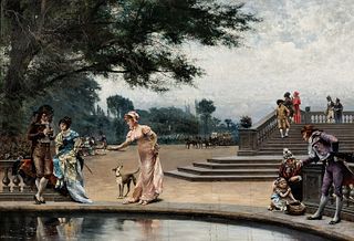 August Vilhelm Nikolaus Hagborg (Swedish, 1852-1921) In the Tuileries