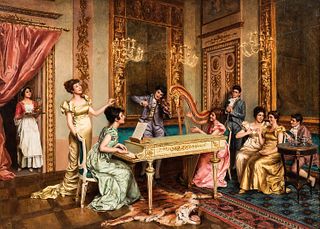 G. Dalla Noce (Italian, 19th Century) A Lively Recital