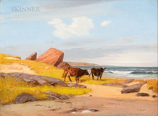 Albion Harris Bicknell (American, 1837-1915) Seaside Pasture with Cattle