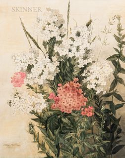 Ellen Robbins (American, 1828-1905) Pink and White Phlox