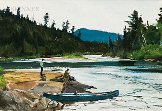 Ogden Minton Pleissner (American, 1905-1983) MacDonald's Pool - St. John River