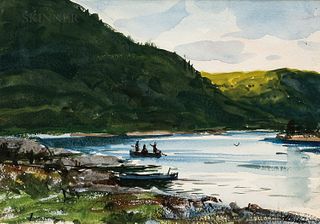 Ogden Minton Pleissner (American, 1905-1983) Salmon Fishing Sketch - St. John River