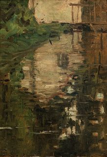 Attributed to Chauncey Foster Ryder (American, 1868-1949) Pond Reflection