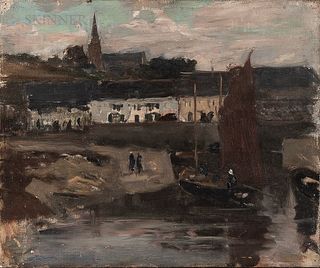 Eugène Laurent Vail (American/French, 1857-1934) Le Port D'Audierne, Brittany