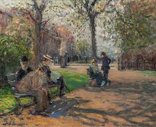 Arthur Clifton Goodwin (American, 1866-1929) Loungers in the Public Garden