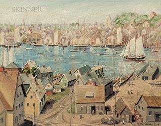 Jonas Lie (Norwegian/American, 1880-1940) View of Gloucester, Rocky Neck