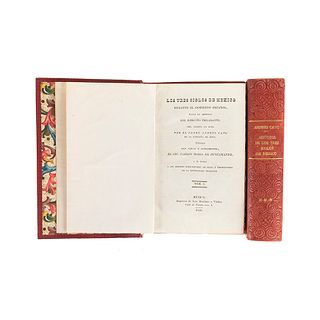 Bustamante, Carlos María de- Cavo, Andrés. Los Tres Siglos de México durante el Gobierno Español...1836-38. Tomos I-IV en 2 vol. Pzs: 2