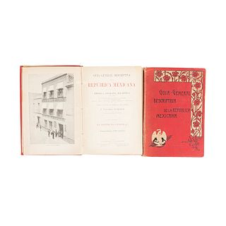 Figueroa Doménech, J. Guía General Descriptiva de la República Mexicana... México, 1899. Tomos I-II. Ilustrados. 1a edición.Piezas: 2.