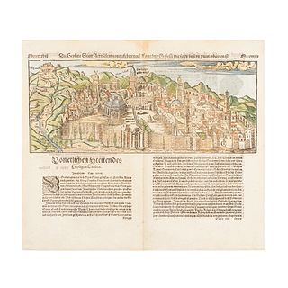 Münster, Sebastian. Ierusalem Civitas Sancta, Olim Metropolis Regni Iudaici, Hodie Vero Colonia Turcae. Basilea, ca. 1559.