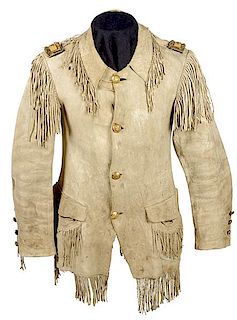 Indian Wars Cavalry Colonel's Fringed Buckskin Coat and Trouser Attributed to Col. Samuel Sturgis, Commander of Custer's 7th 