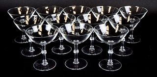 12 Lalique Beaugency Stemware Champagne Coupes