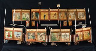 Early Folk Art Toy Circus Sideshow Wagon Train