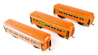 3 Lionel PO-50 Standard Gauge Train Cars Orange