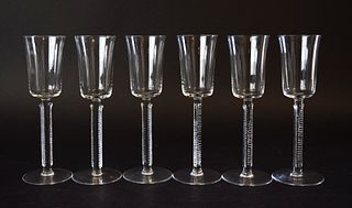 6 Rene Lalique Cannes Wine Glasses