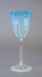 LC Tiffany Favrile Opalescent Blue Green Wine
