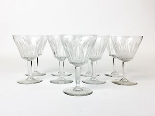 9 Baccarat Crystal Water Goblets