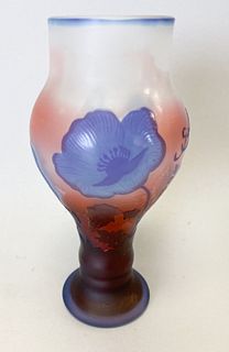 Signed Galle Cameo Glass Cabinet Vase