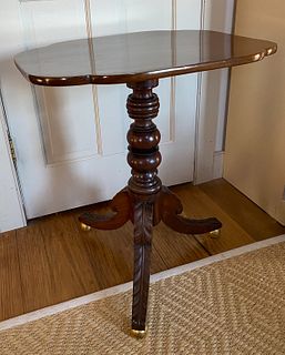 Mahogany Tilt Top Table Turned and Carved