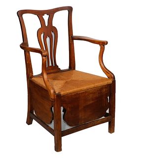 ENGLISH ARMCHAIR WITH RUSH SEAT