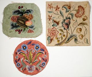 (3) HOOKED PILLOW TOPS BY PEARL MCGOWN (MA, 1891-1983)