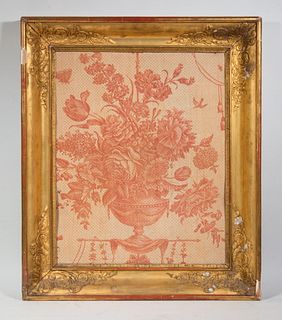FRAMED 19TH C. FRENCH TOILE FABRIC