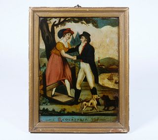 18TH C. COURTING PAINTING