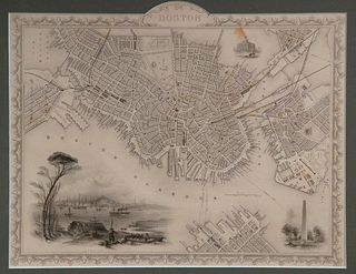 ANTIQUE MAP OF BOSTON
