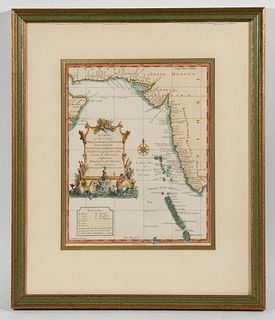 18TH C. MAP OF THE PERSIAN COAST, FRAMED