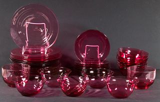 ANTIQUE CRANBERRY GLASS DISHES