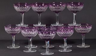 ANTIQUE THOMAS WEBB CUT TO CLEAR CRYSTAL CHAMPAGNES