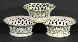 (3) MOUSTIERS FRENCH FAIENCE BASKETS
