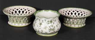 (3 PCS) FRENCH FAIENCE SERVING ITEMS