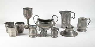 (11) EARLY PEWTER VESSELS