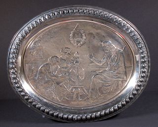 950 VICTORIAN SILVER OVAL TRAY