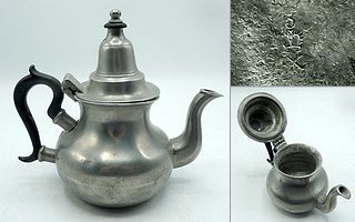 English Queen Anne Pewter Teapot