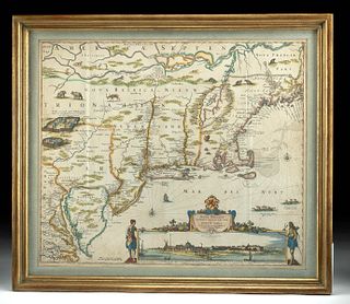 Dutch Nicolaes Visscher I Map of New Amsterdam, ca 1690