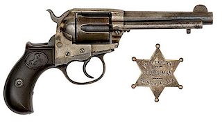 **Colt "Lightning" Revolver and Early 20th Century Councilman Badge 