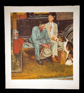Norman Rockwell Lithograph - "Breaking Home Ties" 1970s
