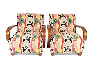 A Pair of Bentwood Lounge Chairs in Clarence House