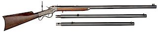 Cased Three-Barrel L.D. Nimschke Engraved Brown Mfg. Ballard Target Rifle 